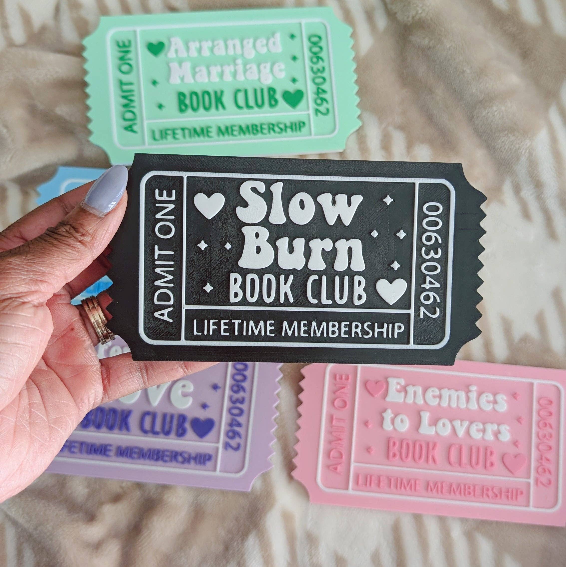 The Gift Genie LLC - Wholesale Bookend - Romance Reader Book Ticket Bookshelf Leaner2