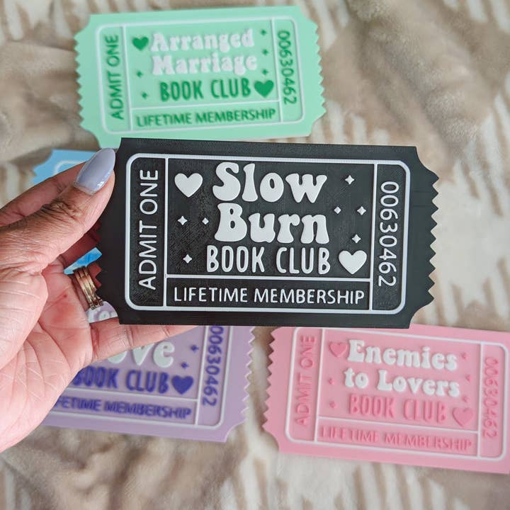 The Gift Genie LLC - Wholesale Bookend - Romance Reader Book Ticket Bookshelf Leaner2