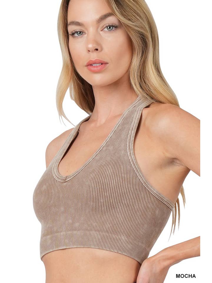 42POPS - Wholesale Tank Top - Women's - `.42POPS Premium Washed Seamless Rib Crop Tank31