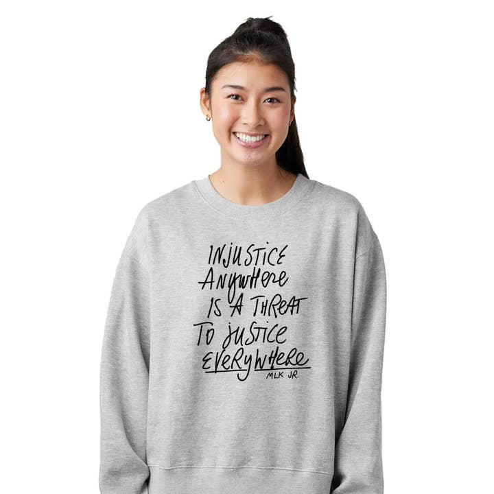 Onrechtvaardigheid MLK Boxy Trui - Katoen Comfortabel - MLK Citaat voor wholesale door Megan Lee Designs