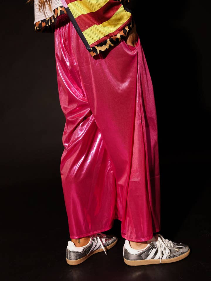 Burnt Toast - Wholesale Pants - Women's - Bubblegum Burn Cropped Metallic Trousers2