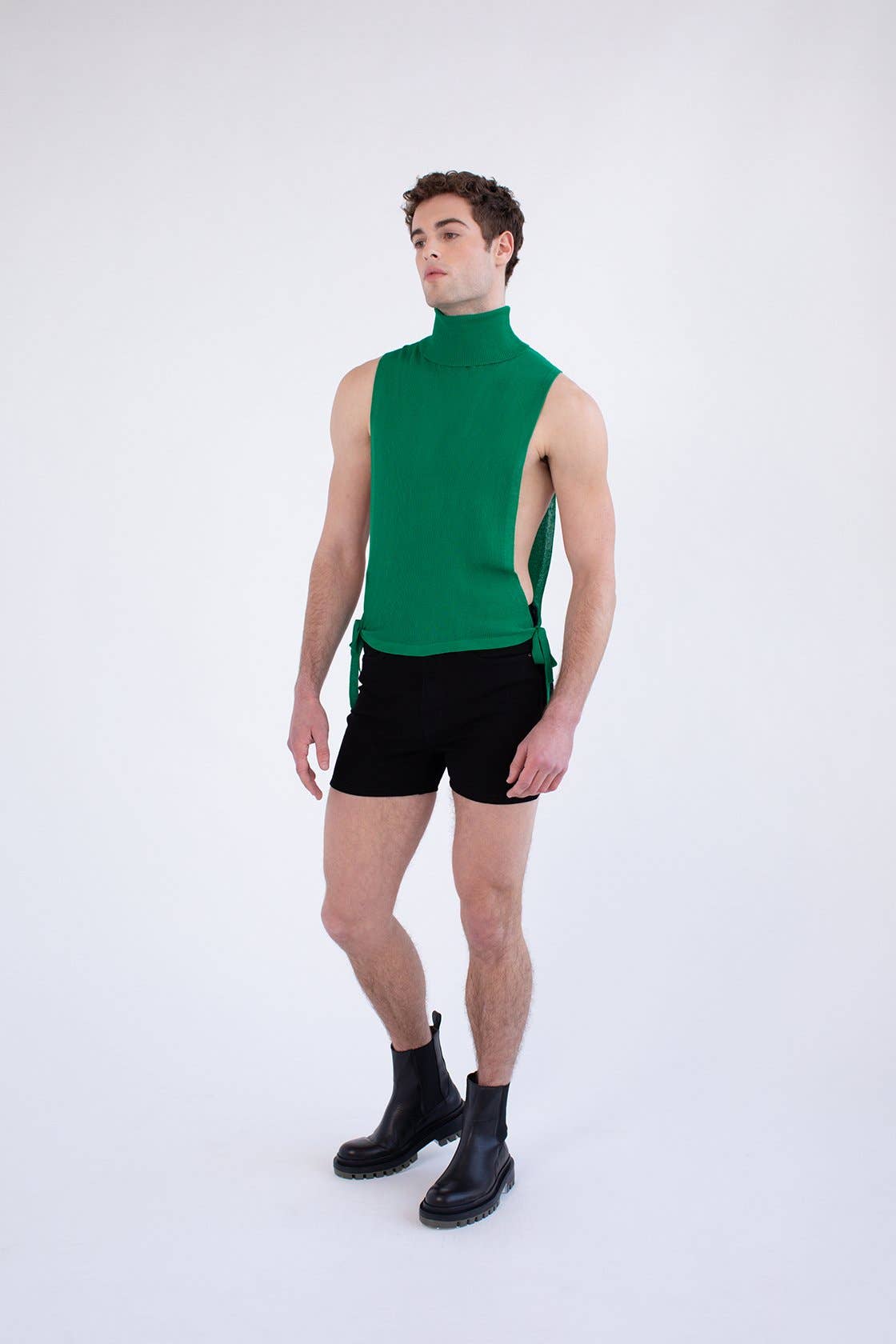 Green Turtleneck Bib Knit Tank for wholesale on Faire3