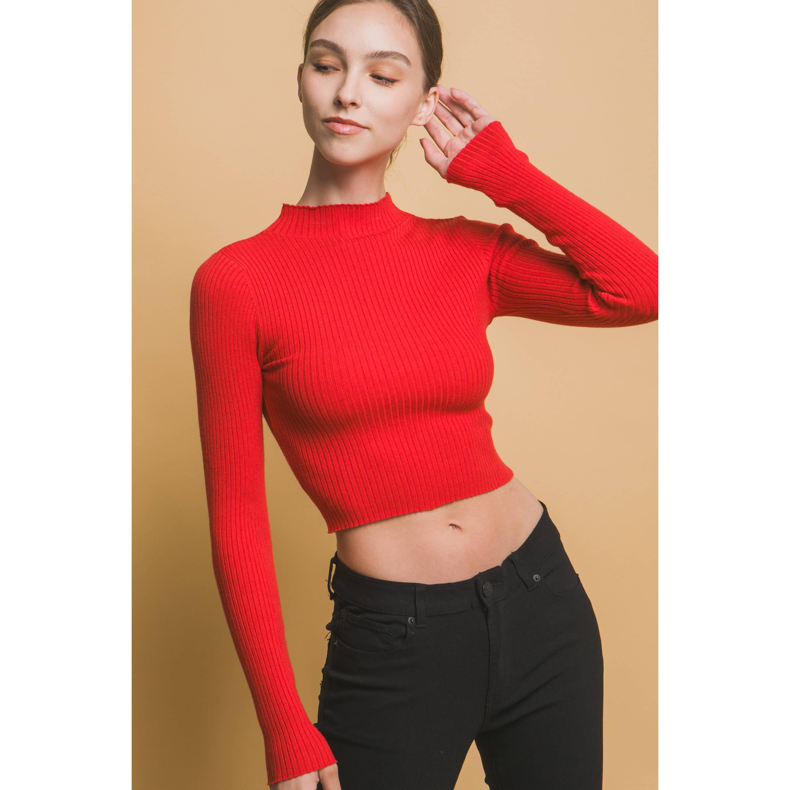 Apolline - Venta al por mayor Jersey de punto - Mujer - Jersey de canalé de cuello alto11