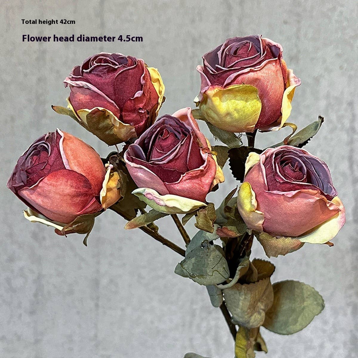 ACCITY - Wholesale Artificial Flowers - High-End Burnt Edge Rose Bouquet for Table Decor_CWMM65884