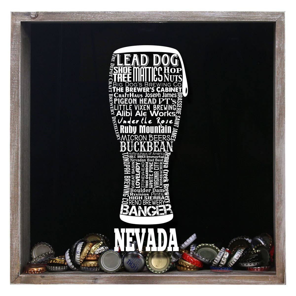 Torched Products – Großhandel 3D-Wandkunst – Cap Collector-Beer Typografie Shadow Box — Farmhouse Antique24