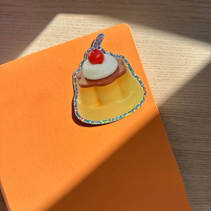 Shellflower - Vente Autocollant - Autocollant en vinyle scintillant de pudding japonais à la crème caramel2