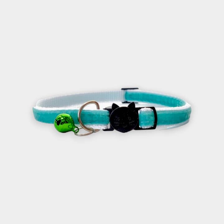 Zacal Cat Collars - Wholesale Pet Collar - Cat - Teal Velvet Cat Collar