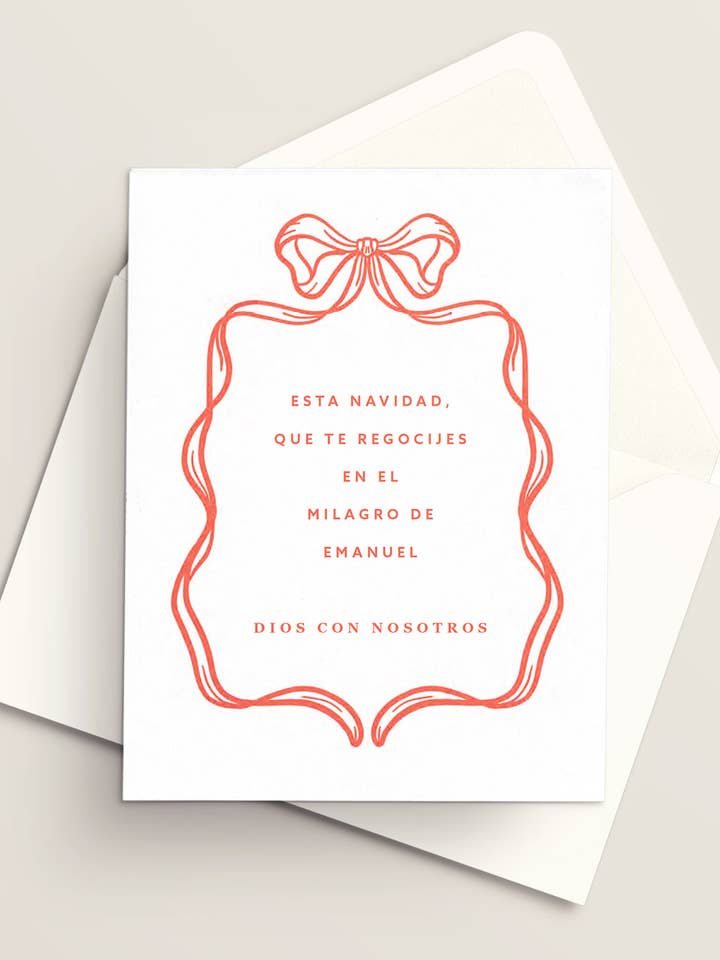 Dios con nosotros | Tarjeta cristiana | Tarjeta hecha a mano | Tarjeta de fiestas | Tarjetas navideñas | Navidad 2025 | Basada en la fe for wholesale by Vivi Furlong