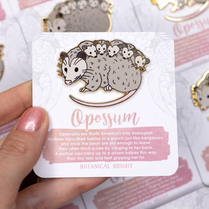 Botanical Bright - Wholesale Lapel Pin/Button - Opossum Enamel Pin1