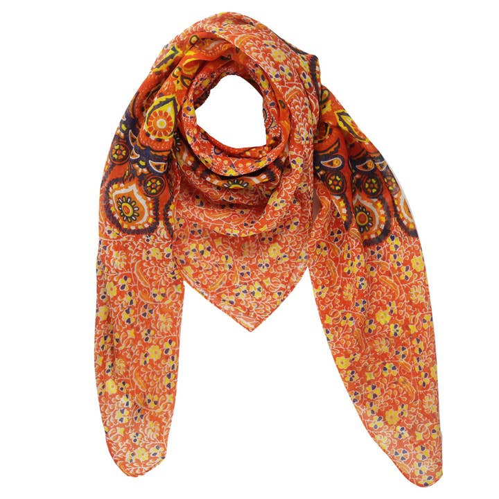 Cotton Cloth Mandala Pattern 03 100x100cm Scarf Cloth for wholesale by Tribal Trade GmbH