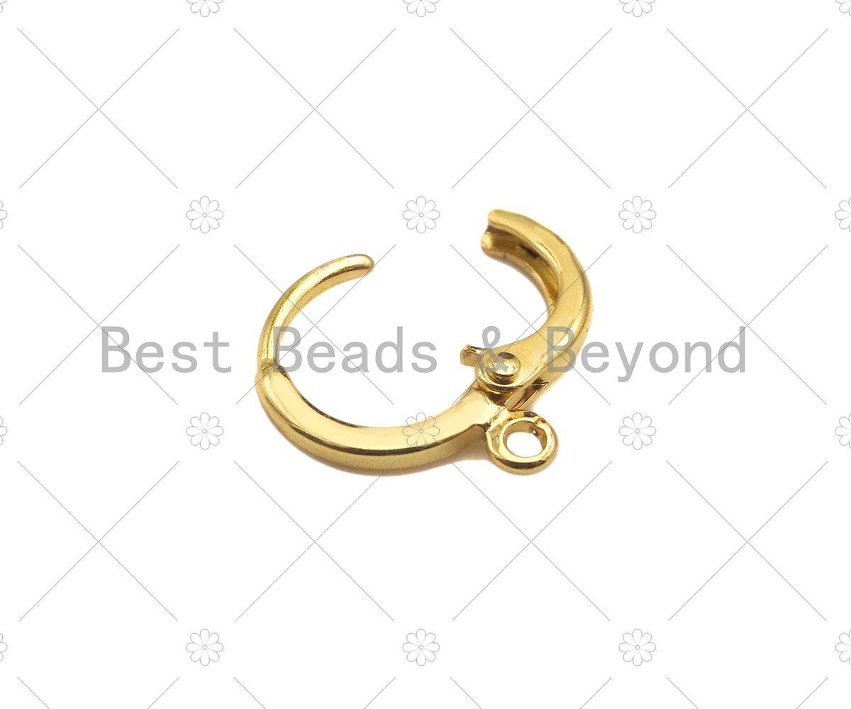 BestBeads&Beyond - Wholesale Huggie Earrings - Round Earring Making Hoop, Gold/Silver huggie hoop, sku#J1003