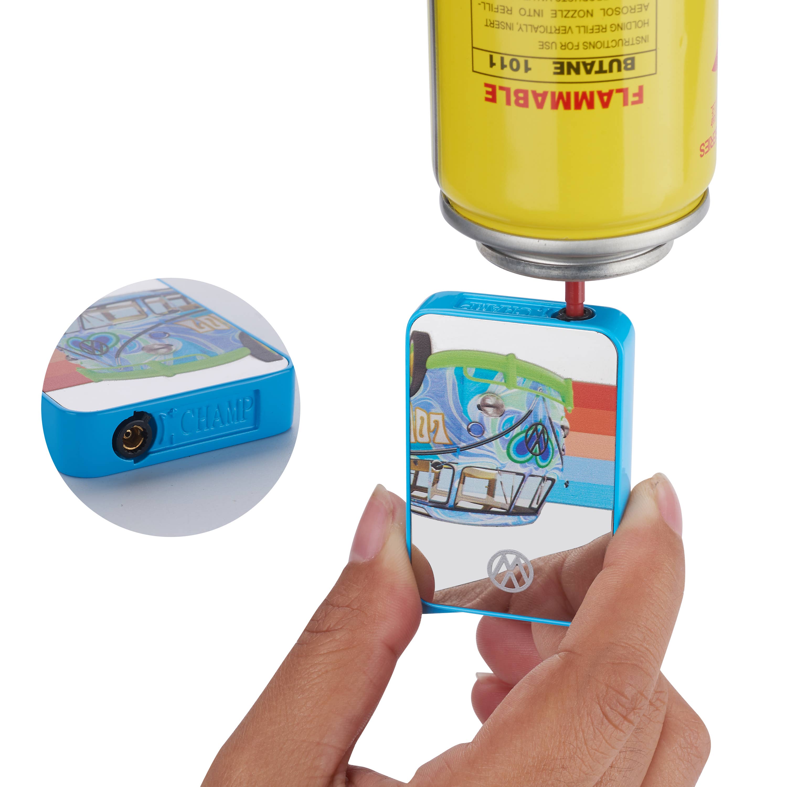 Champ by Polyflame - Wholesale Lighter - VOLKSWAGEN, Metal Lighter, 8-Piece Display, Cylindriq10