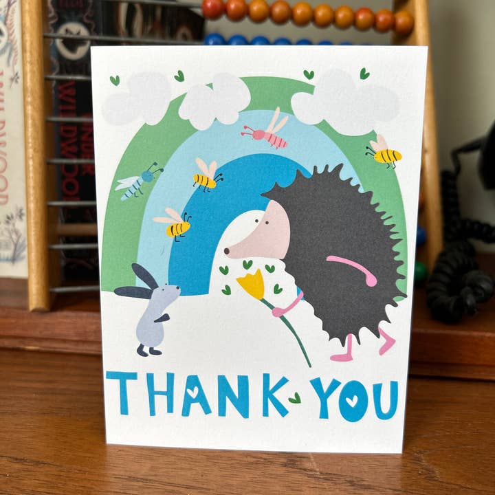 Happy Just Happy – wholesale Thank you card – Thank You Hedgehog Greeting Card1