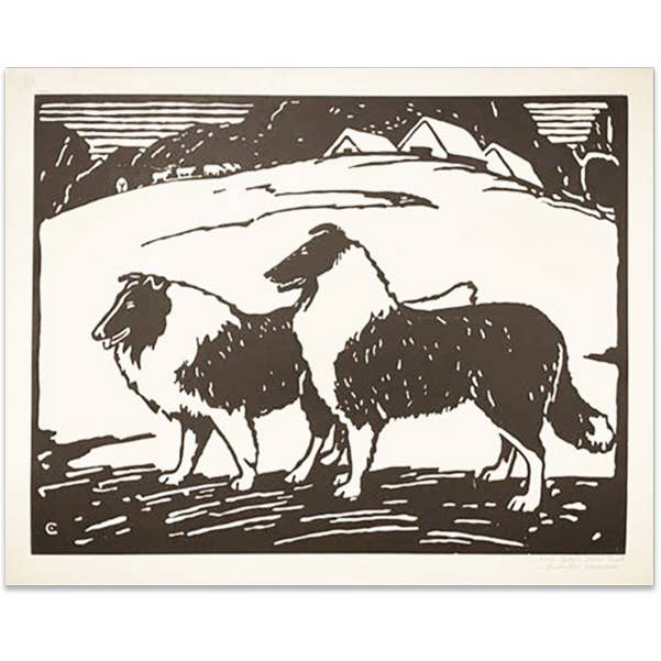 Stampa Barnyard Collies per la vendita all'ingrosso da parte di Hatch Show Print