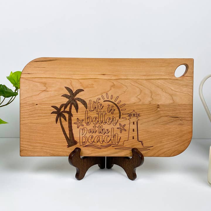 Cherry Slanted Serving Board - Customized Cutting Board for wholesale by Buzzee Boards USA