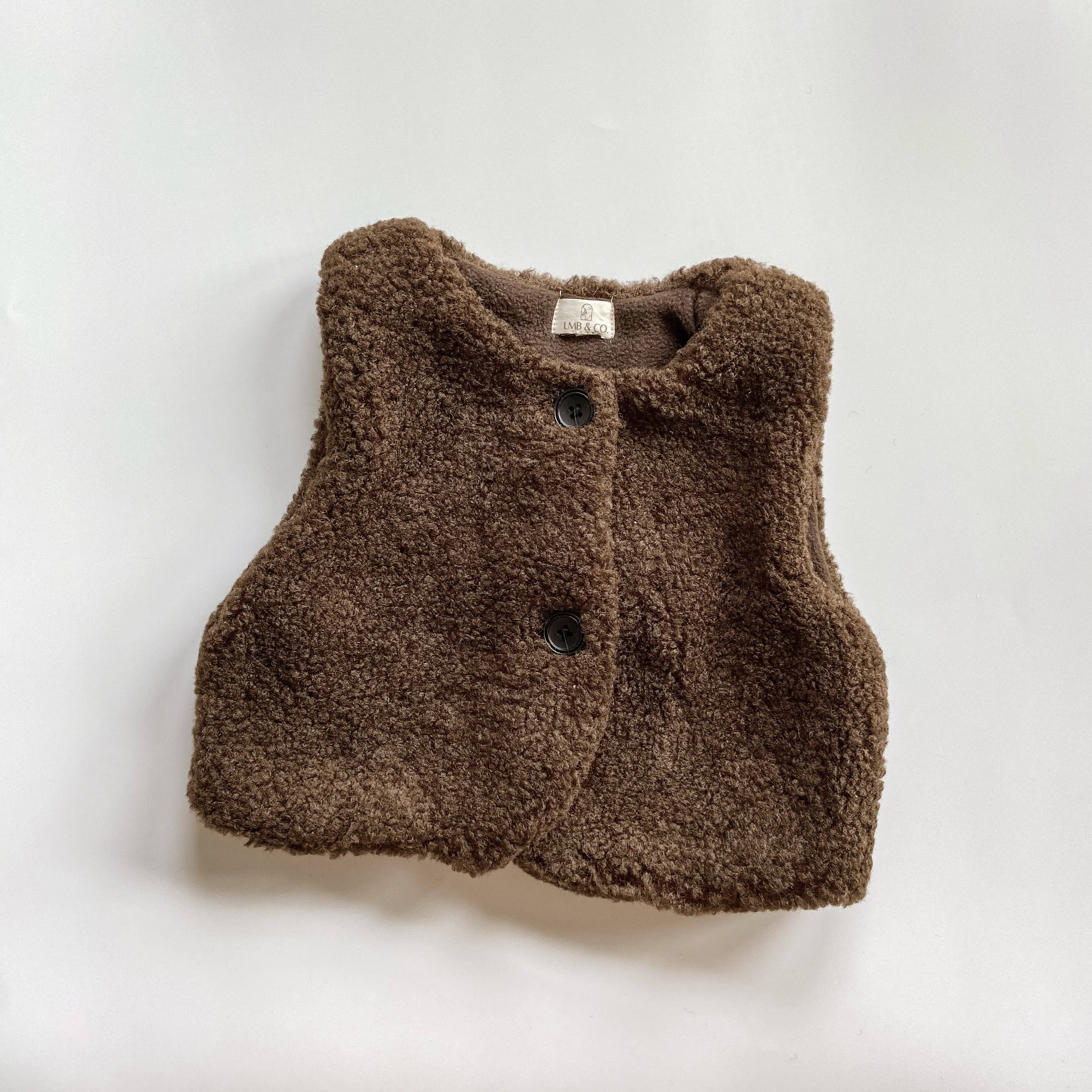 Lmb&Co. - Wholesale Outerwear Vest - Kids - Teddy Vest | Cocoa1