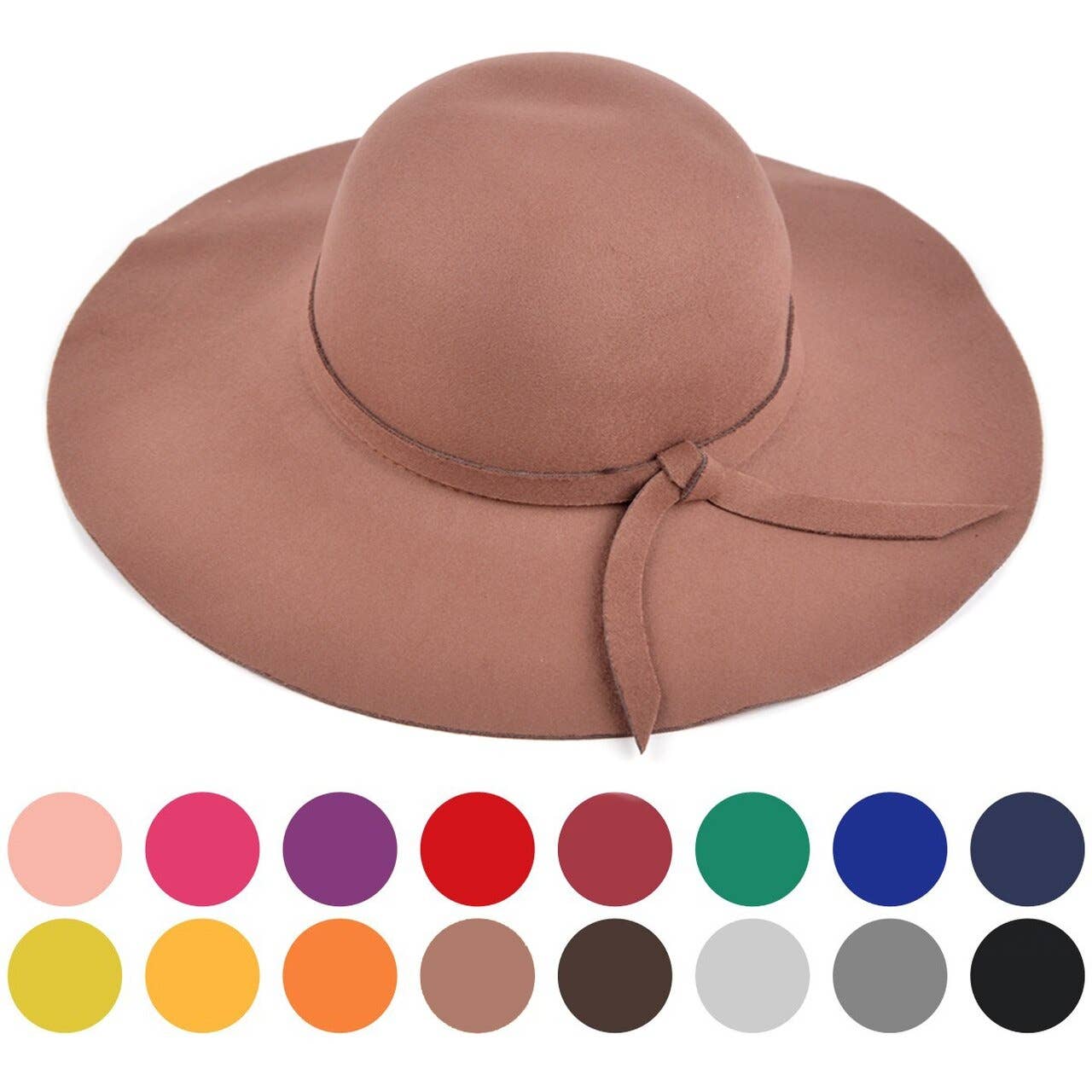 Selini New York - Wholesale Fedora - Women's - Women's Polyester Felt Floppy Wide Brim Bowknot Hat19
