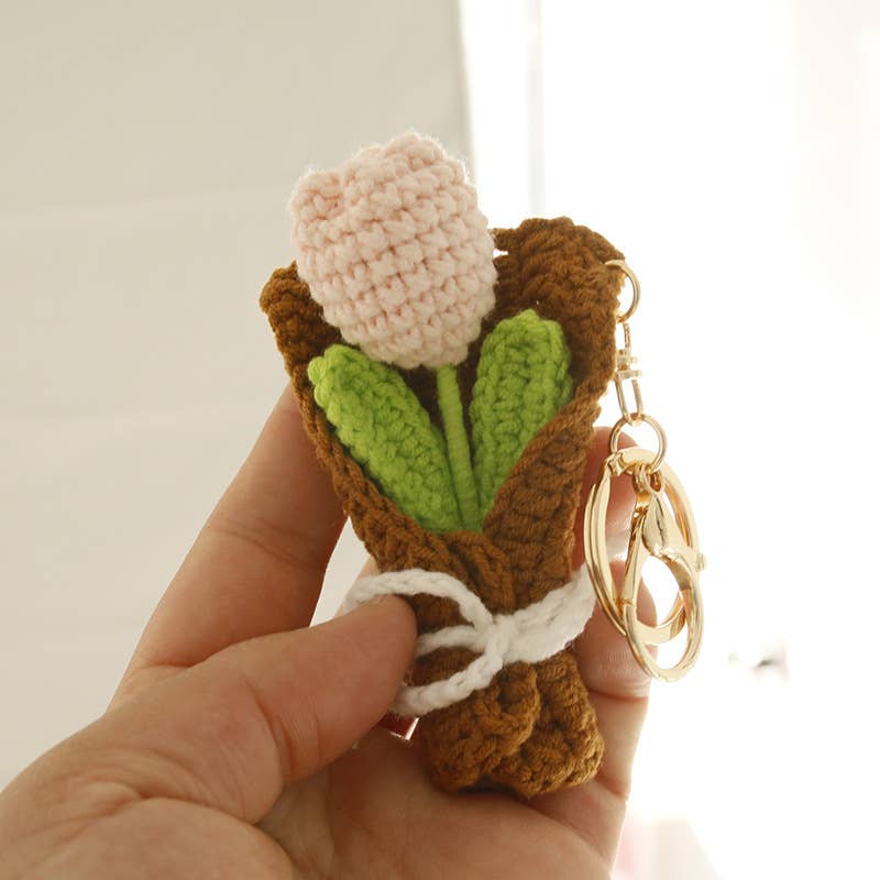 Tourtiwi - Wholesale Keychain - Women's - Handmade Crochet Tulip Daisy Sunflower Keychains2