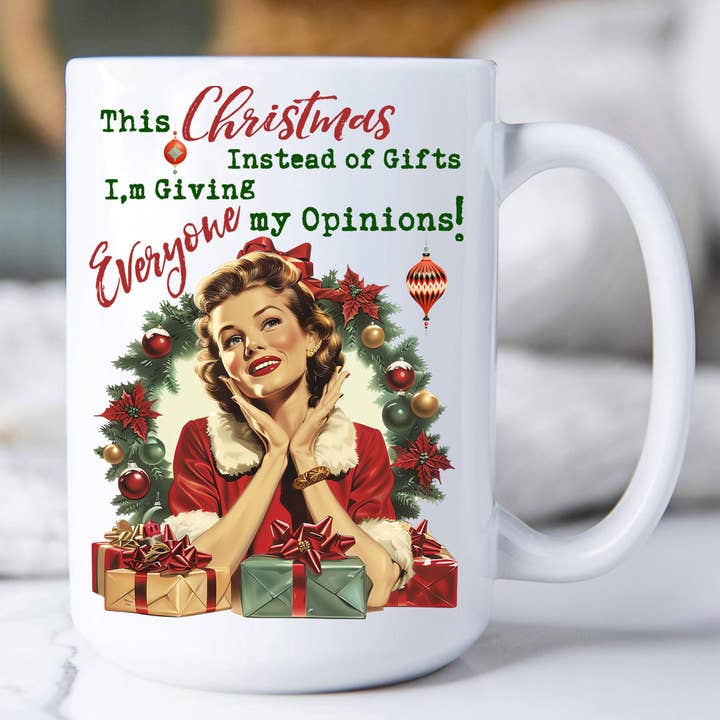 Christmas Funny Gifts My Opinions Coffee Mug for wholesale by Avery Lane Gifts