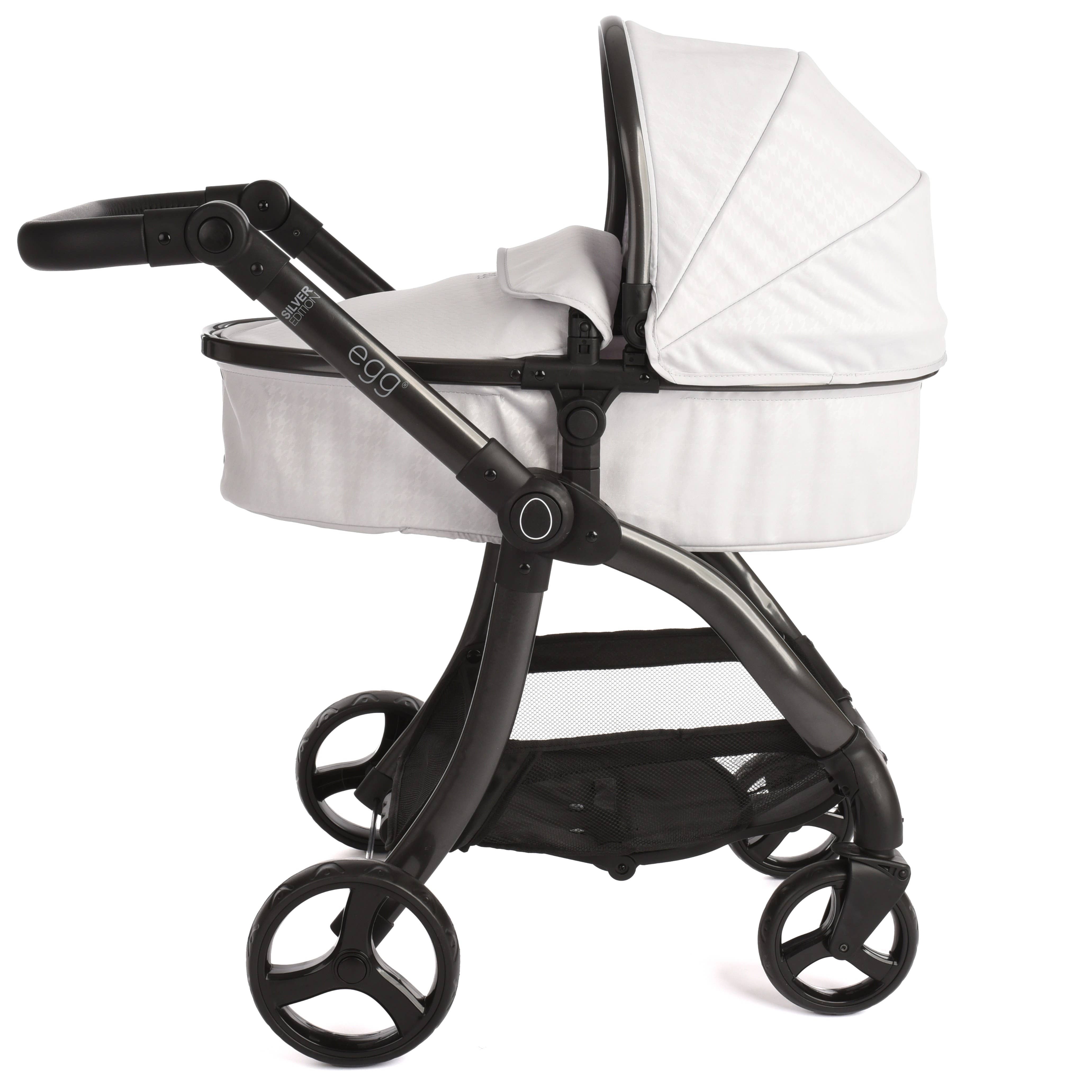 Roma – wholesale Doll pram – Kids – egg® Dolls Pram - Houndstooth Silver3