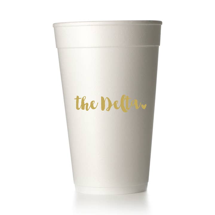 The Delta Script Cups for wholesale by MADdesign