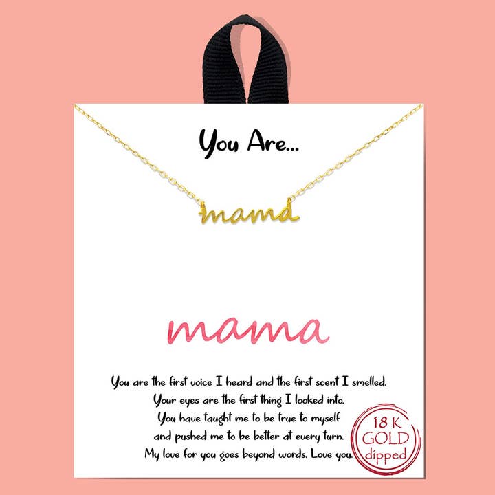 Gold-Dipped MAMA Script Necklace for wholesale by Fashion City