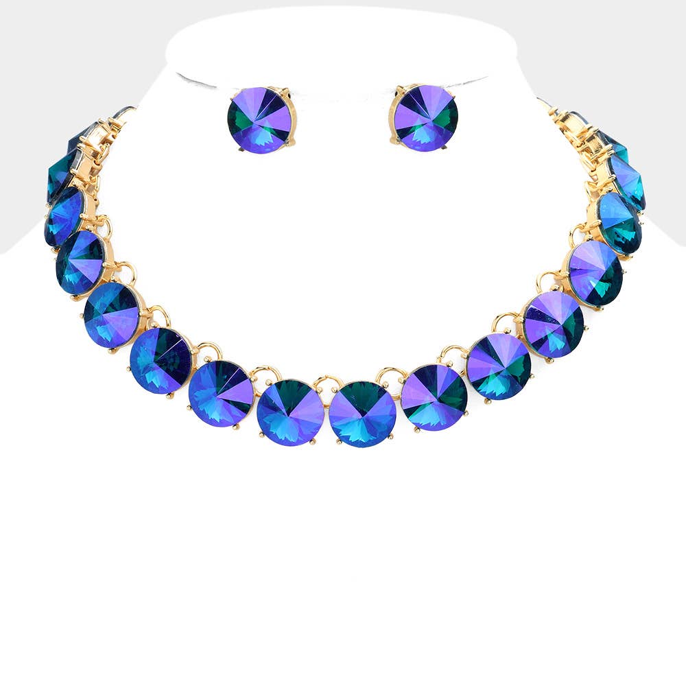 Sensibling Corp. - Wholesale Link & Chain Necklace - Round Stone Link Evening Necklace8