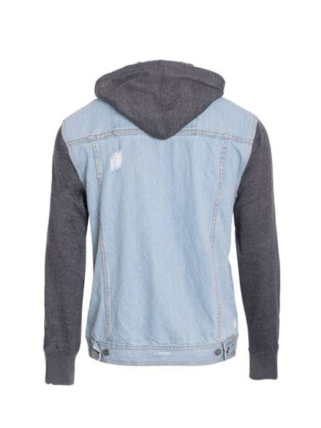 Hawk's Bay - Wholesale Denim Jacket - Men's - DENIM HOODIE JACKET - 2 COLORS