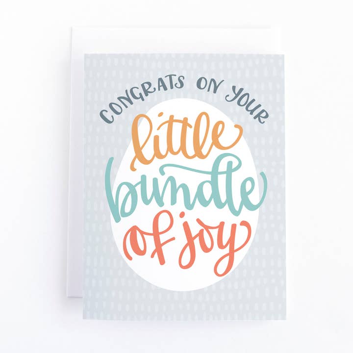 Congrats on your little Bundle of Joy Baby Shower Card for wholesale by Pedaller Designs