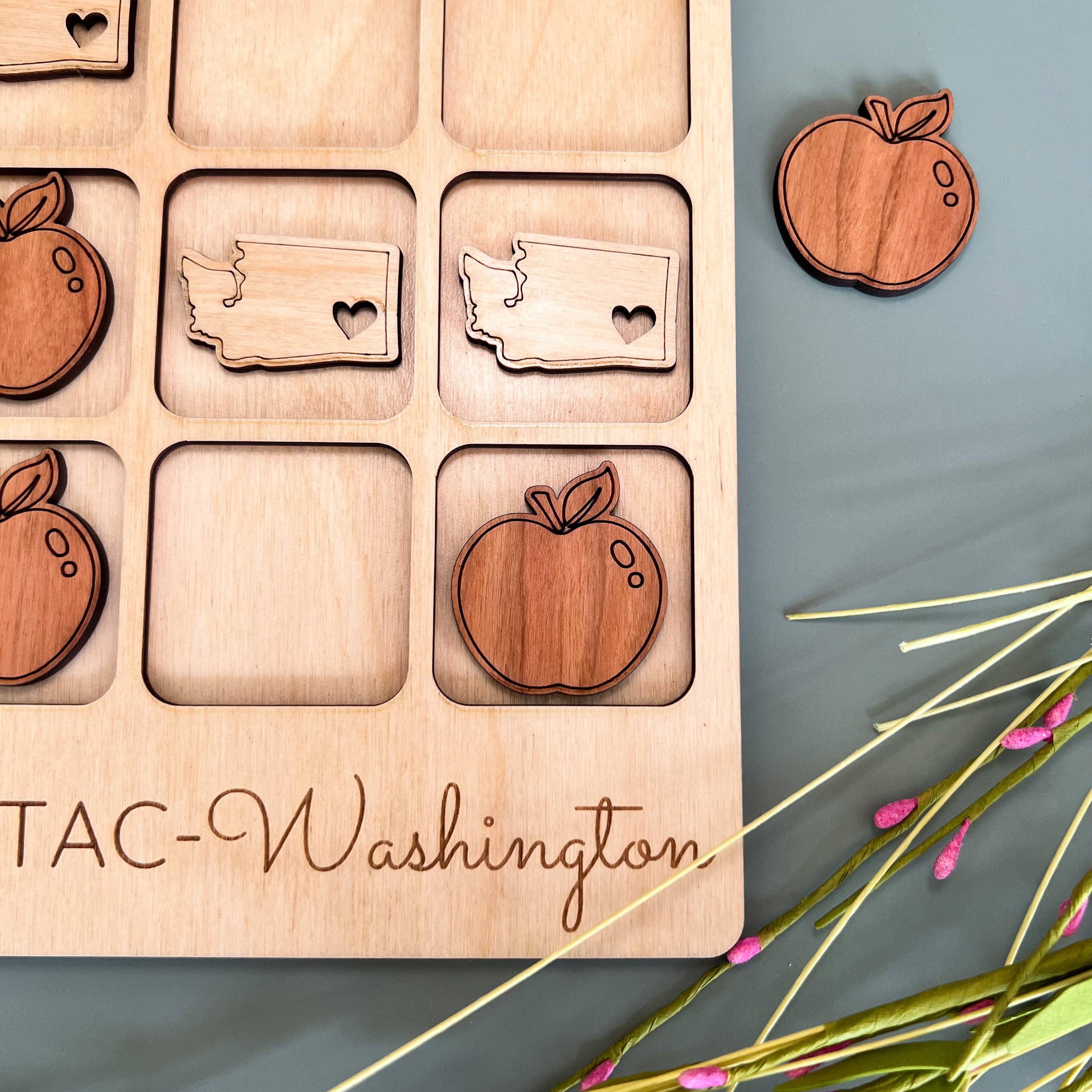 Birch House Games & Gifts - Wholesale Board Game - Washington State Gift - Tic-Tac-Toe WA Game - Customizable3
