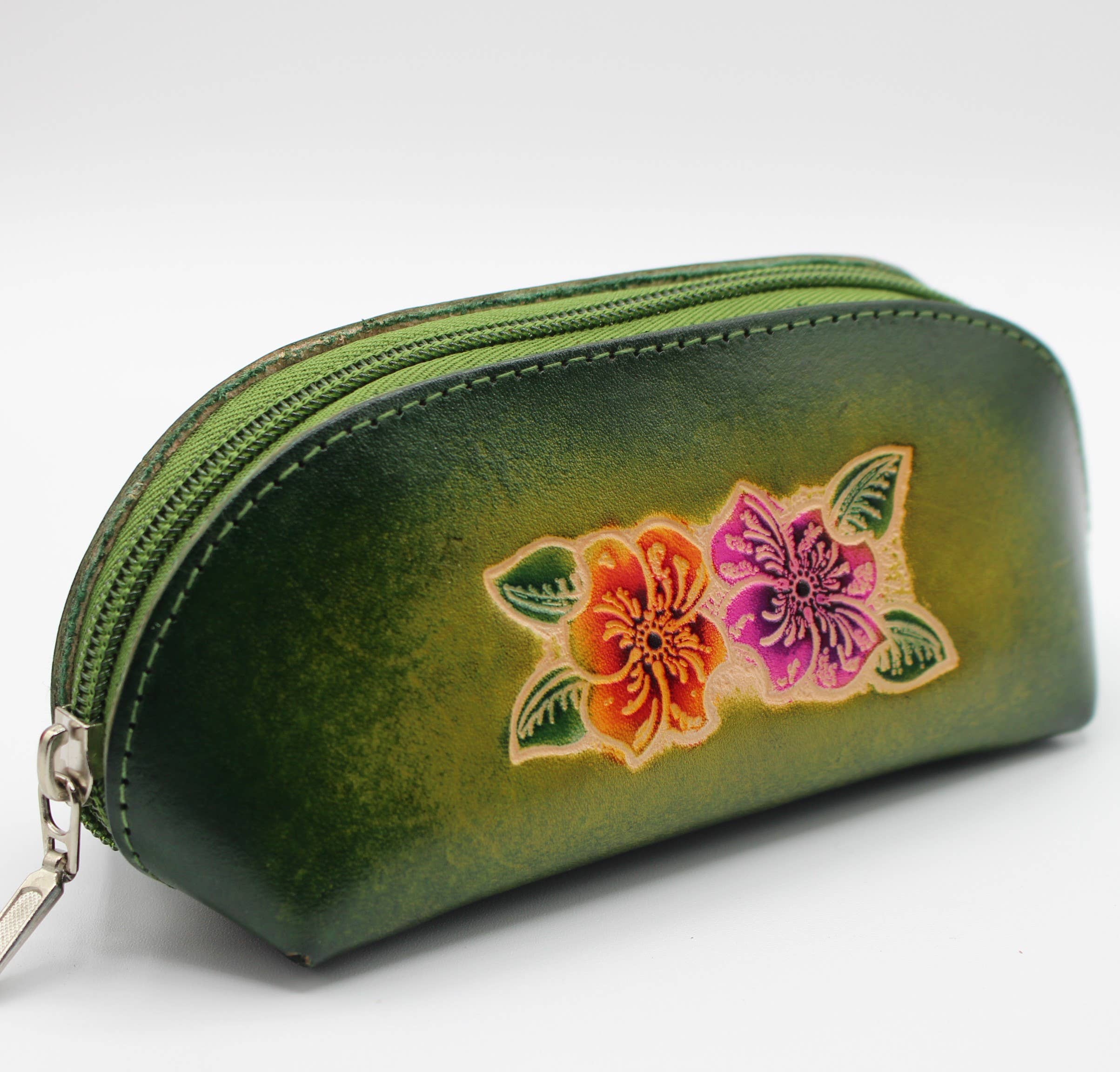 Sunflower Handmade leather inc - Vente Étui et rangement pour lunettes – femme - lunettes de soleil en cuir étui à cosmétiques fleur d'hibiscus4