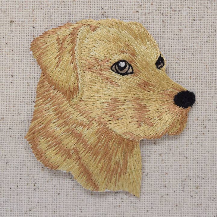 Toppa termoadesiva con testa di Labrador giallo, cucciolo di cane, Labrador Retriever per la vendita all'ingrosso da parte di Wholesale Applique
