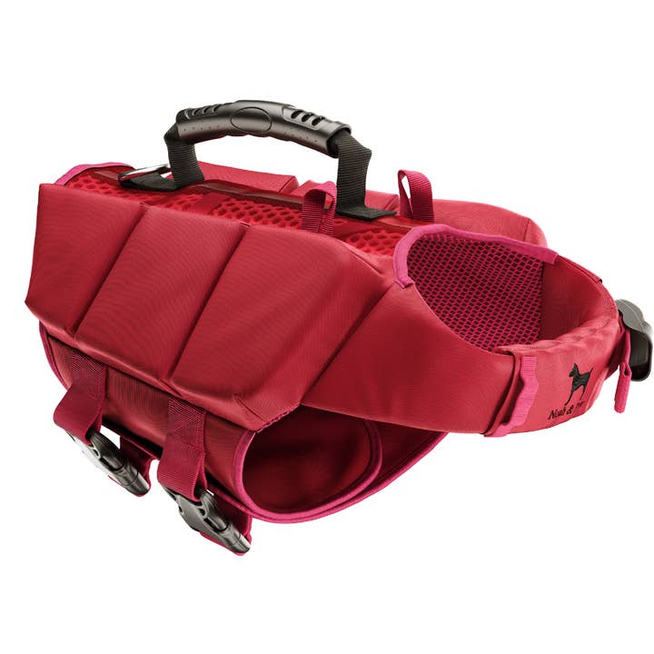 Human Standards Dog Lifejacket Design with 3x Foam Support for Max Floating - Red for wholesale by NOAH AND PAW LLC