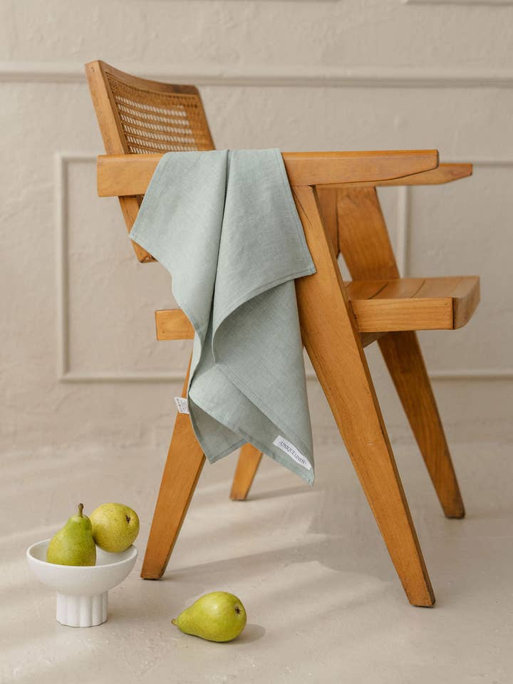 Linen Kitchen Towel KT001 In Mint Colour (2123B) for wholesale by Unique Linen