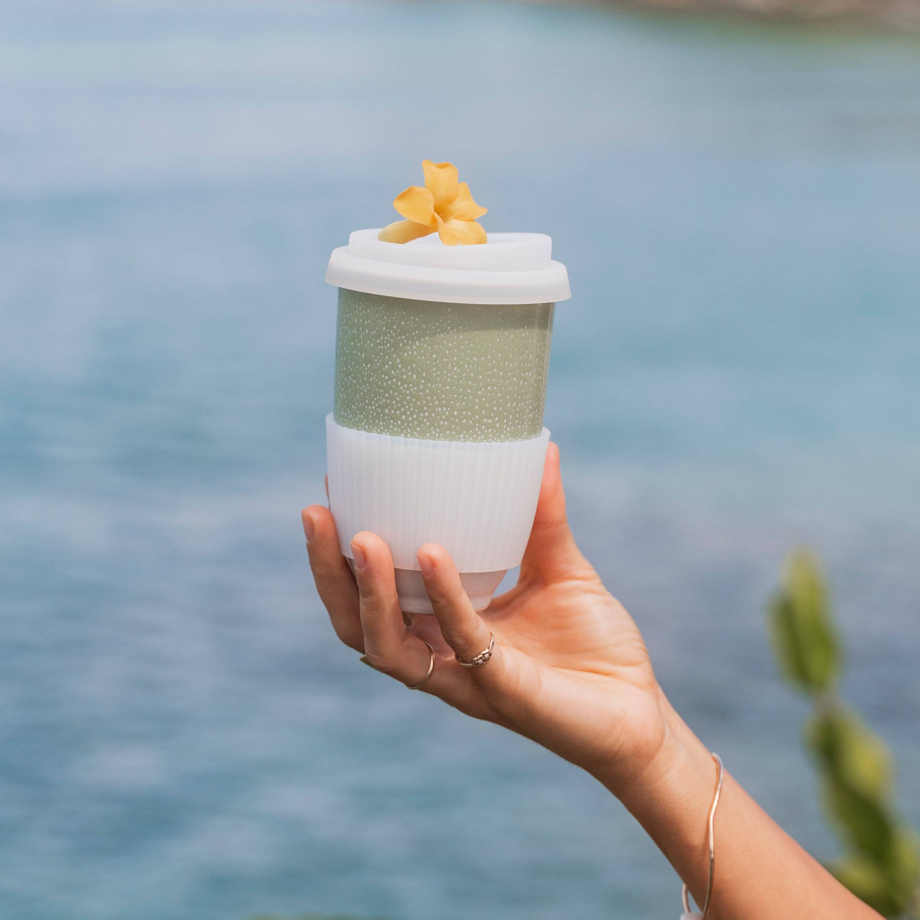 Nova Ceramics Travel Mugs - Wholesale Coffee Mug - Sage Green Ceramic Travel Mug – 12oz Reusable Cup5