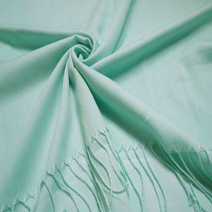 London Scarves - Wholesale Scarf - Women's - Plain cotton blend pashmina with tassels