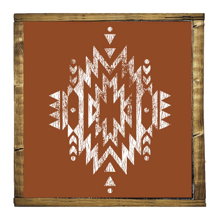Southern Mesa Trading Co. – Großhandel Schilder – Cheyenne Wandkunst aus Holz in Rostfarbe