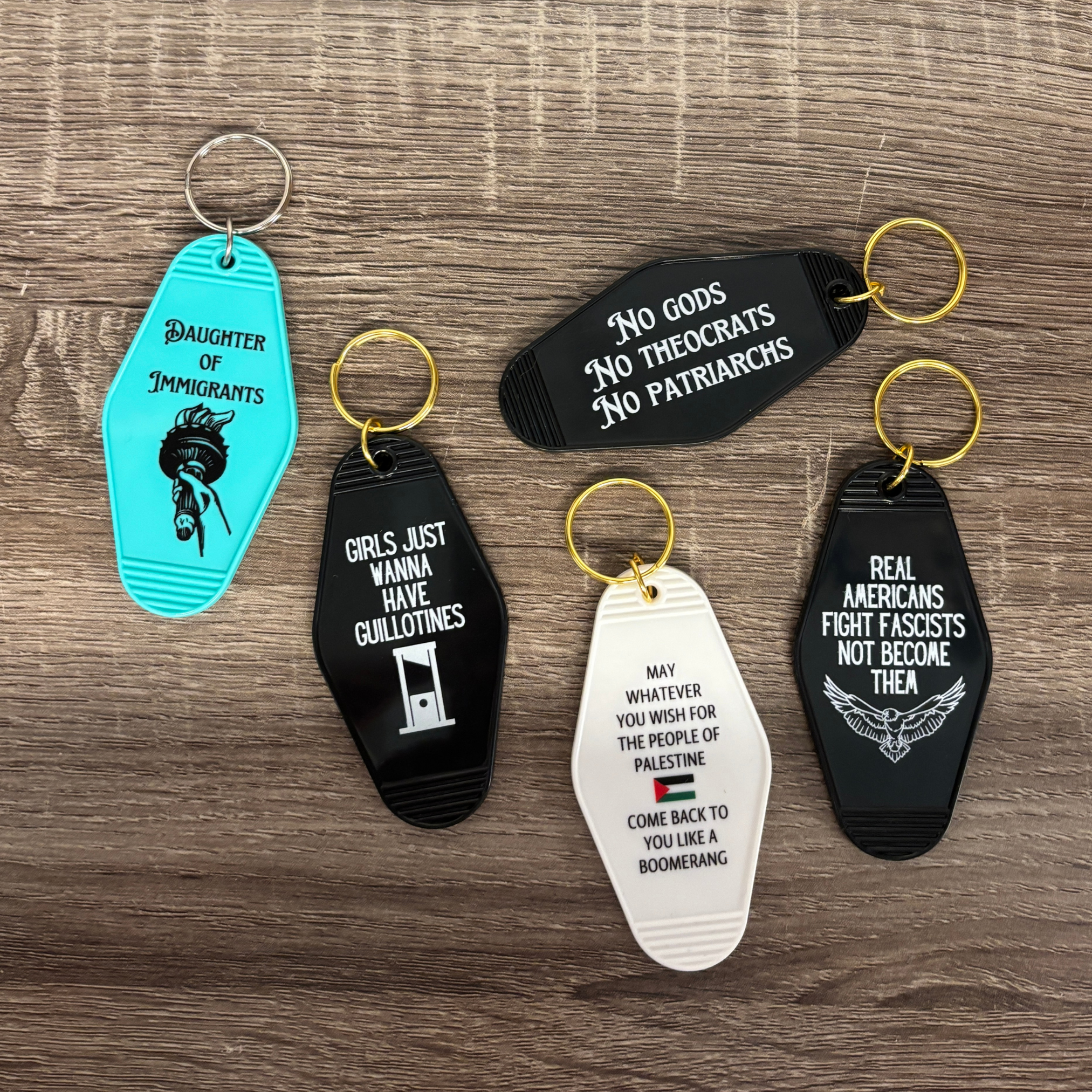 GetBullish - Wholesale Keychain - Unisex - Real Americans Fight Fascists Not Become Them Keychain6
