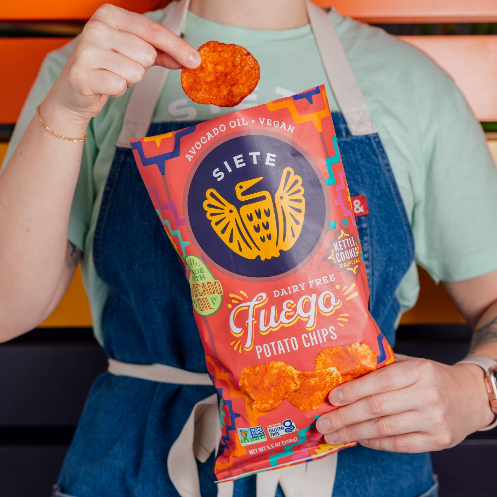 Siete Foods - Wholesale Chips - Fuego Kettle Cooked Potato Chips 5.5oz - 24 bags2