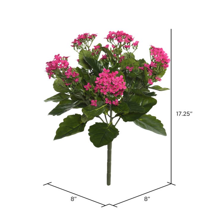 Rose Chaud Buisson Kalanchoe rose vif artificiel Vickerman de 17,25 pouces. en vente sur Faire2