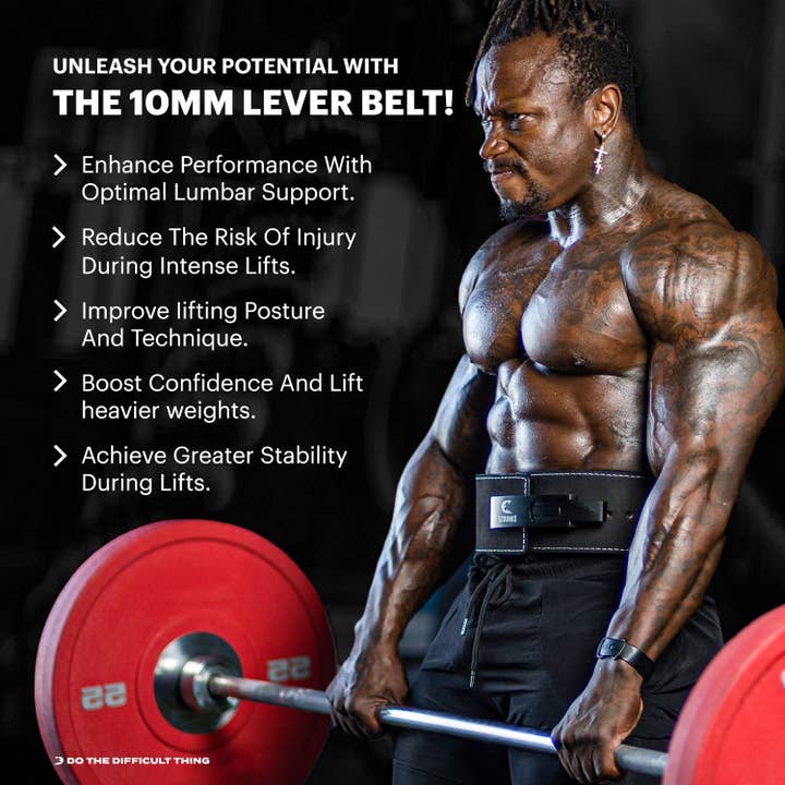 DMOOSE - Wholesale Fitness Equipment - 10MM Lever Weightlifting Belt With Lumbar Support