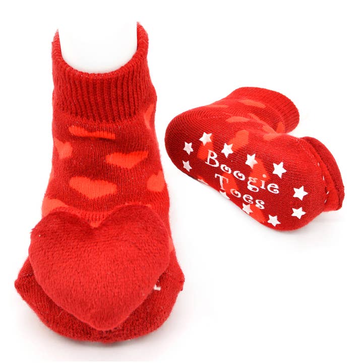 Chaussettes Hochet Baby Love Heart Boogie Toes pour la vente par Boogie Toes