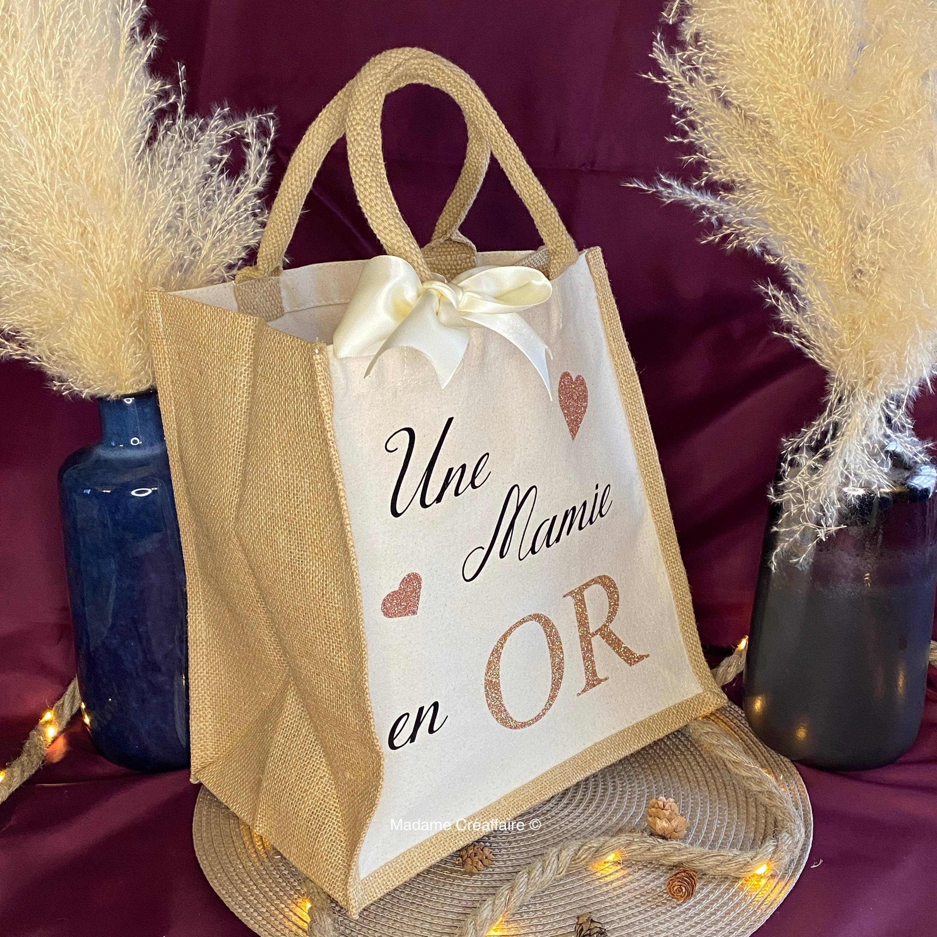 Madame Créaffaire – Großhandel Tragetasche – Damen – Tasche „Une... en OR“ aus Jute und Baumwolle1