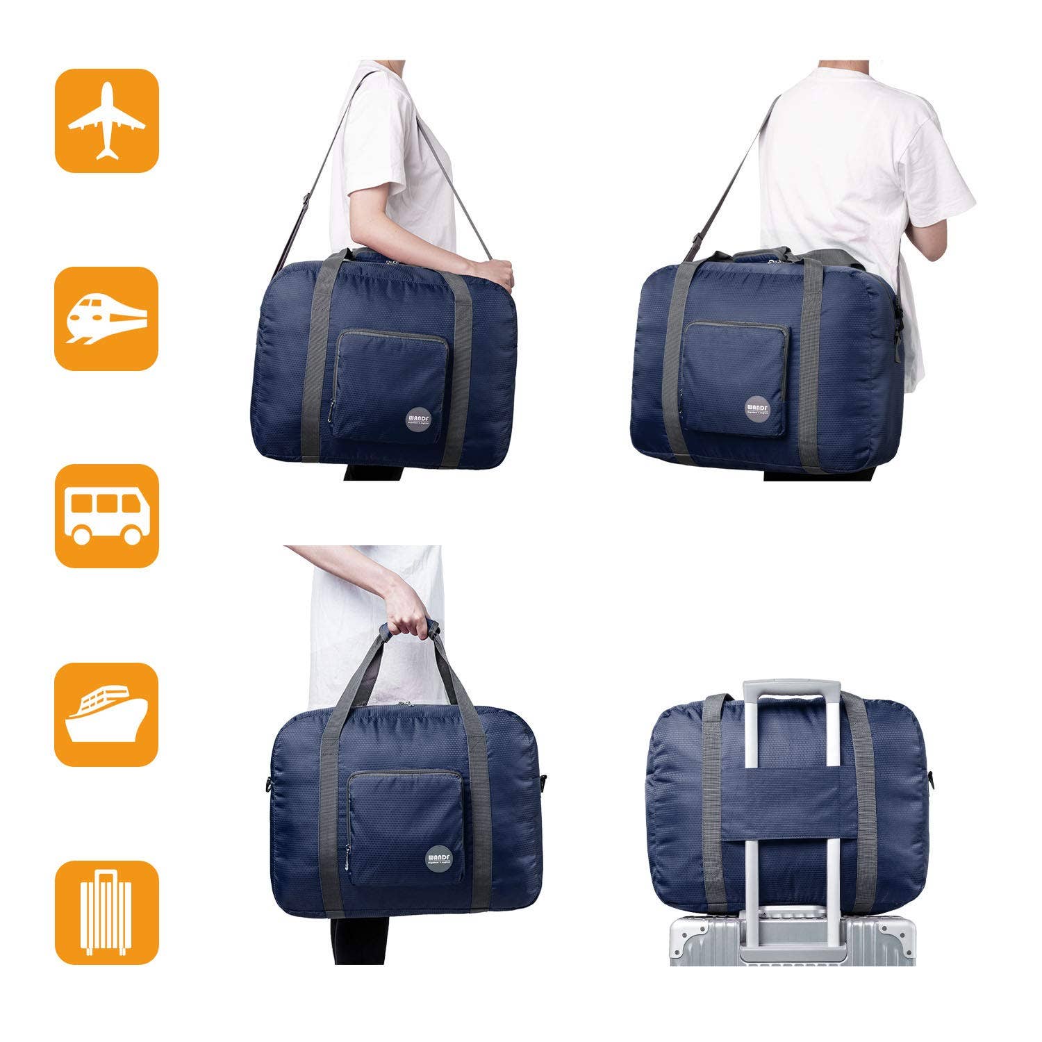 wandf – wholesale Duffelväskor – Unisex – Hopfällbar 30 L reseväska, weekenderväska 45 cm21