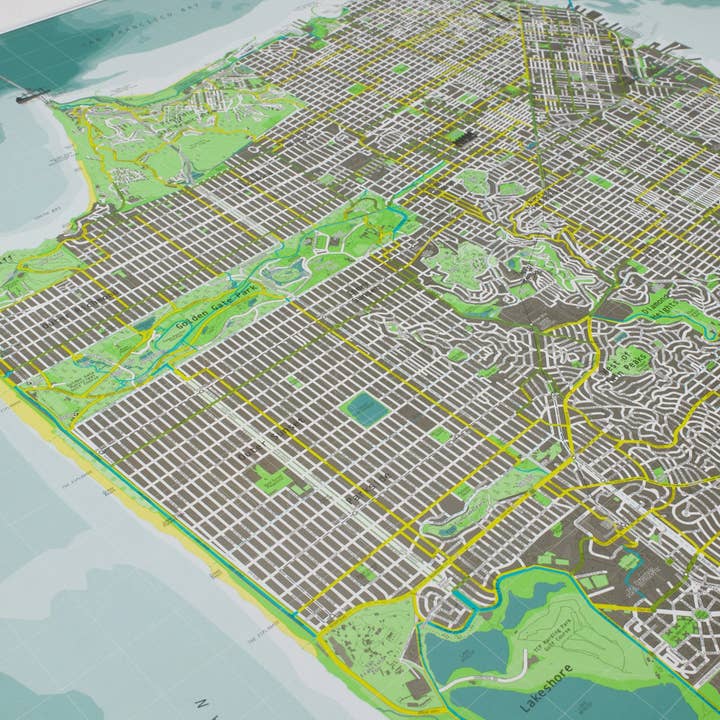 Aqua Champagne Apple SAN FRANCISCO CITY MAP for wholesale on Faire5