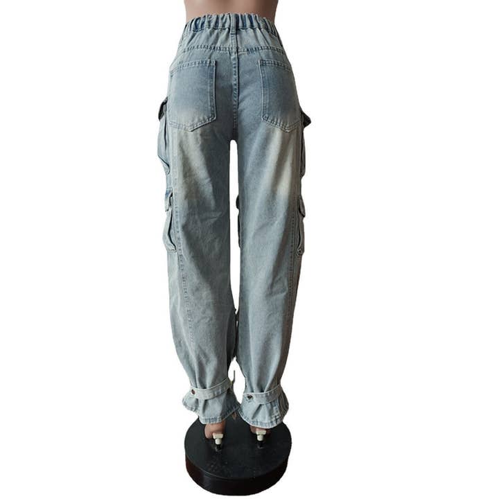 MB Fashion Wholesale - Wholesale Jeans - Women's - MB FASHION ELASTICATED WAIST DENIM PANTS 8483LY2