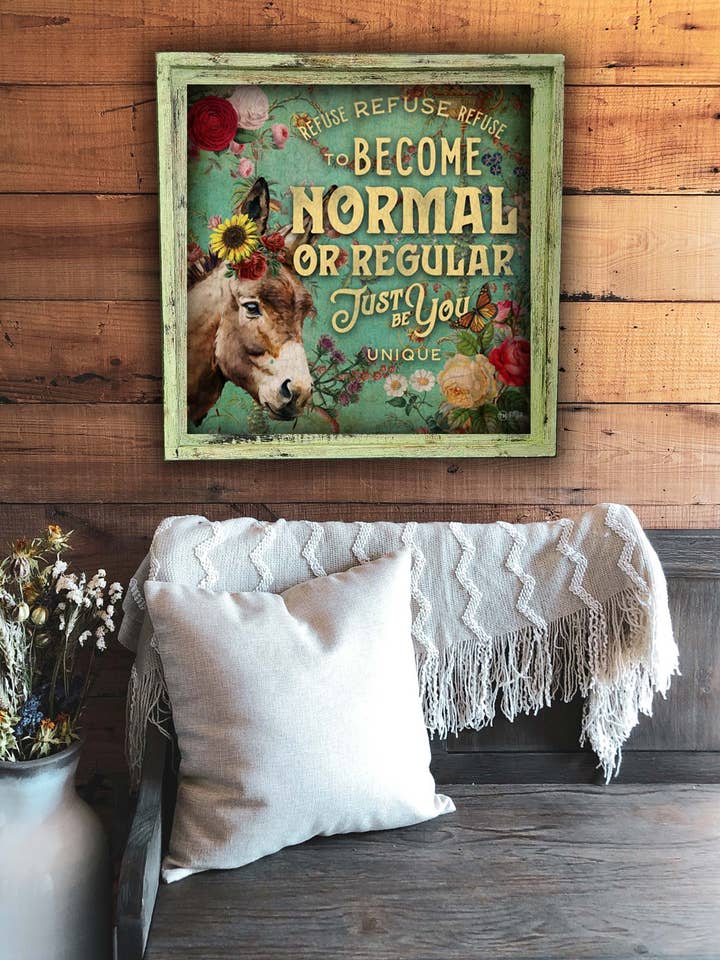 Recuse Normal Donkey - Obra de Arte com Moldura Quadrada por atacado de TroubleMaker Trading Company