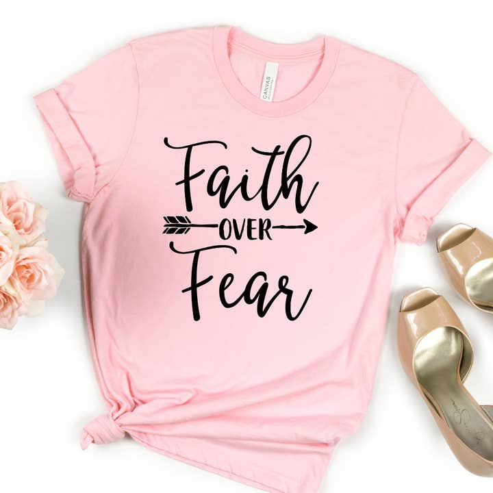 Faith Over Fear Inspirational Tshirt for wholesale by Londas Trendy Tees