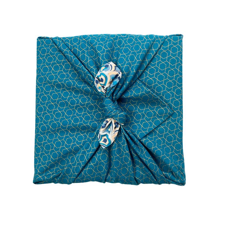 FabRap Furoshiki – wholesale Omslagspapper – Tyg Presentförpackning Vändbar Återanvändbar Art Deco & Ocean