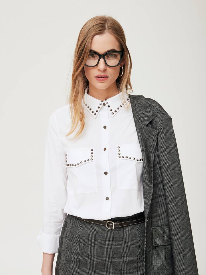 Camicia Cerca popeline stretch per la vendita all'ingrosso da parte di OKY